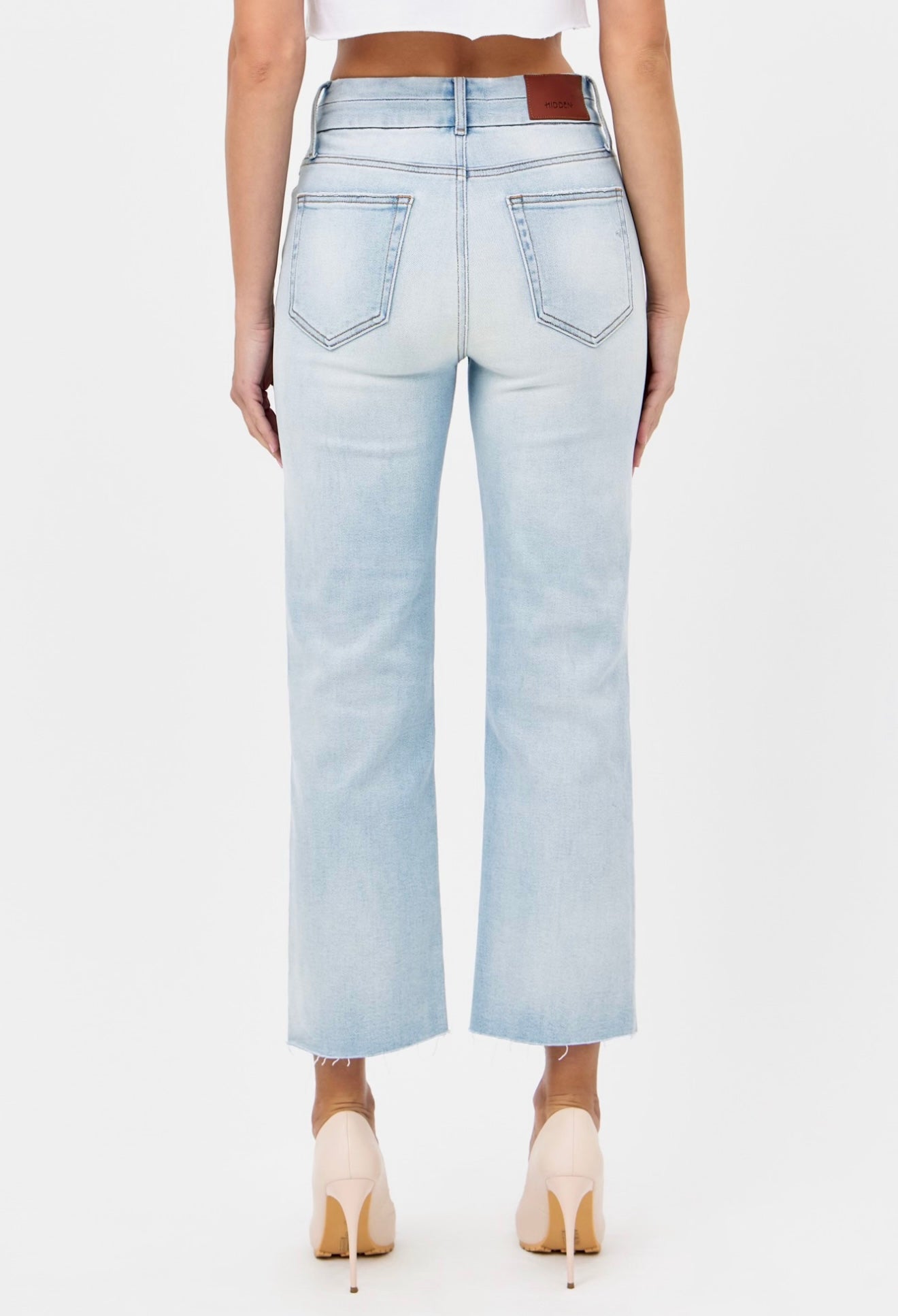 Ella Double Band Crop Denim