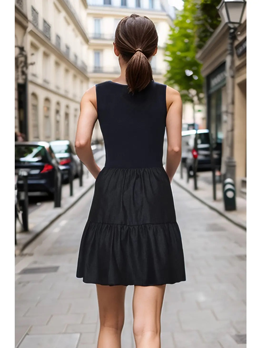 Maren Denim Ruffle Dress