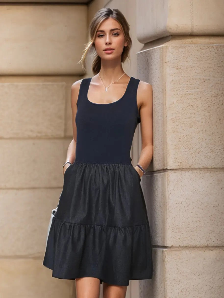 Maren Denim Ruffle Dress