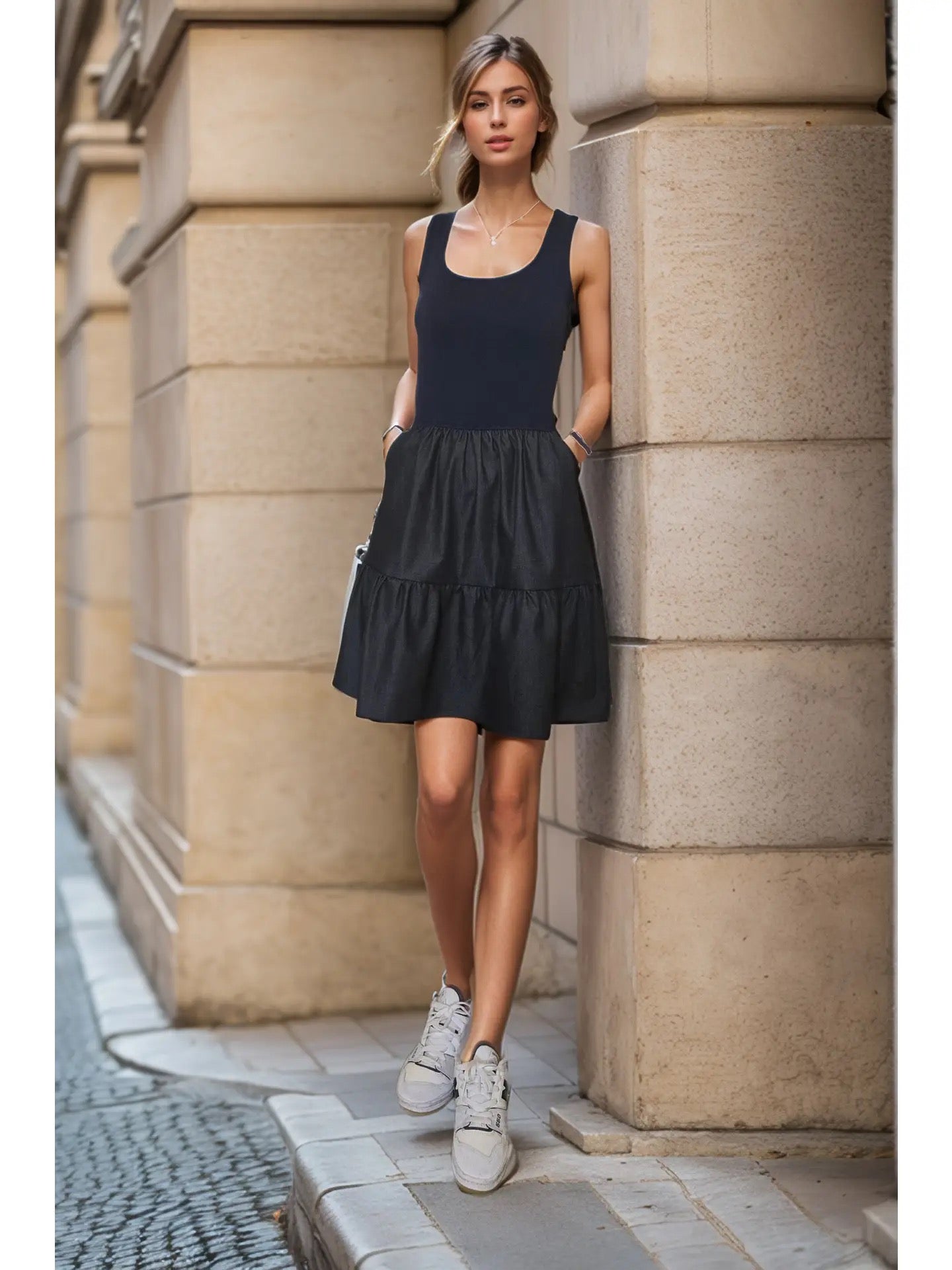 Maren Denim Ruffle Dress
