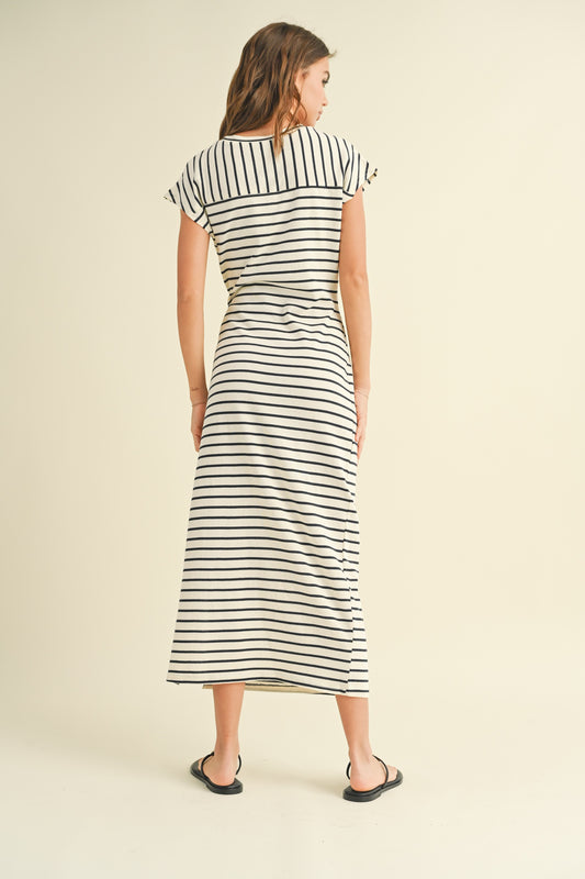 Knotted Detail Striped Dress