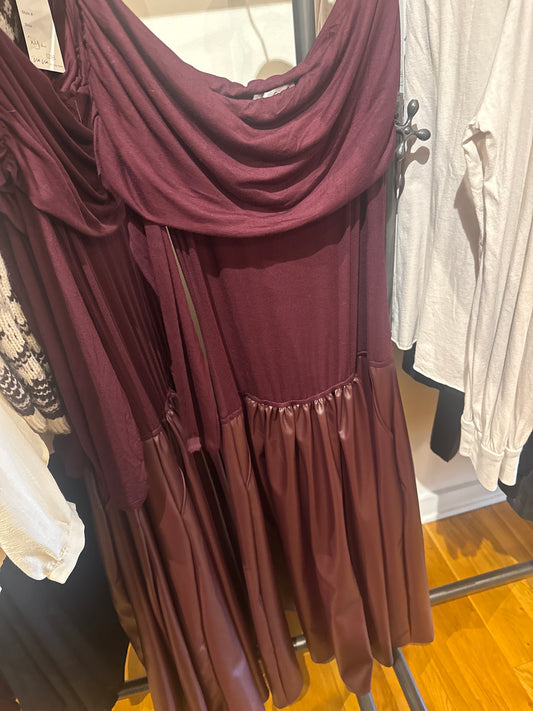 Nyla Mixed Media Off The Shoulder Dress
