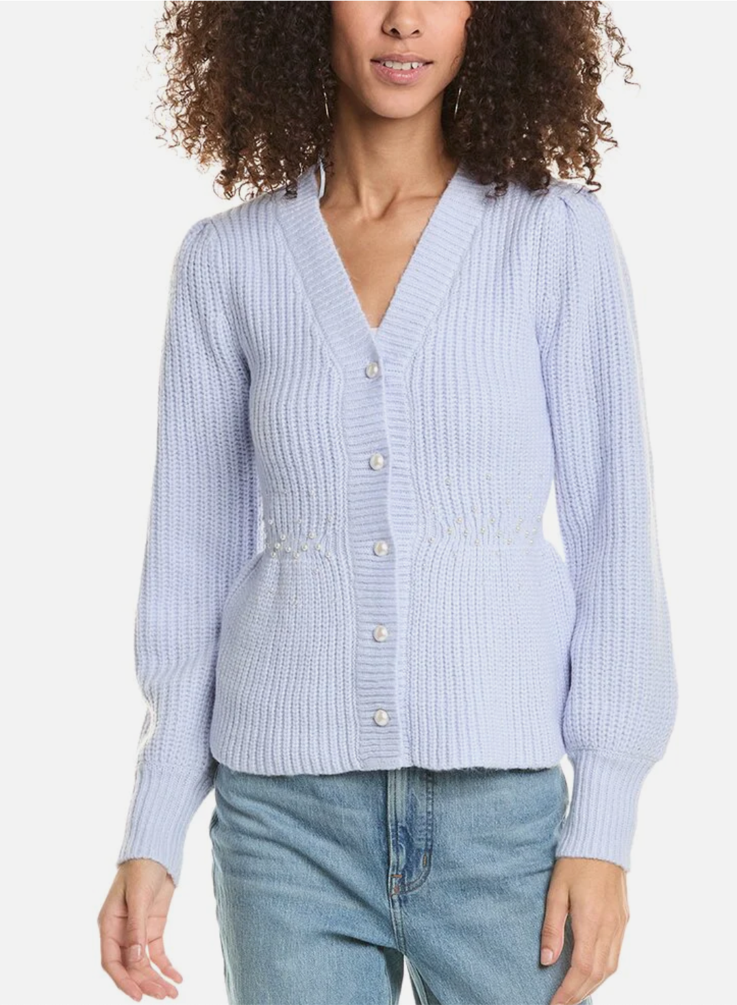 Pearl Detail Peplum Sweater