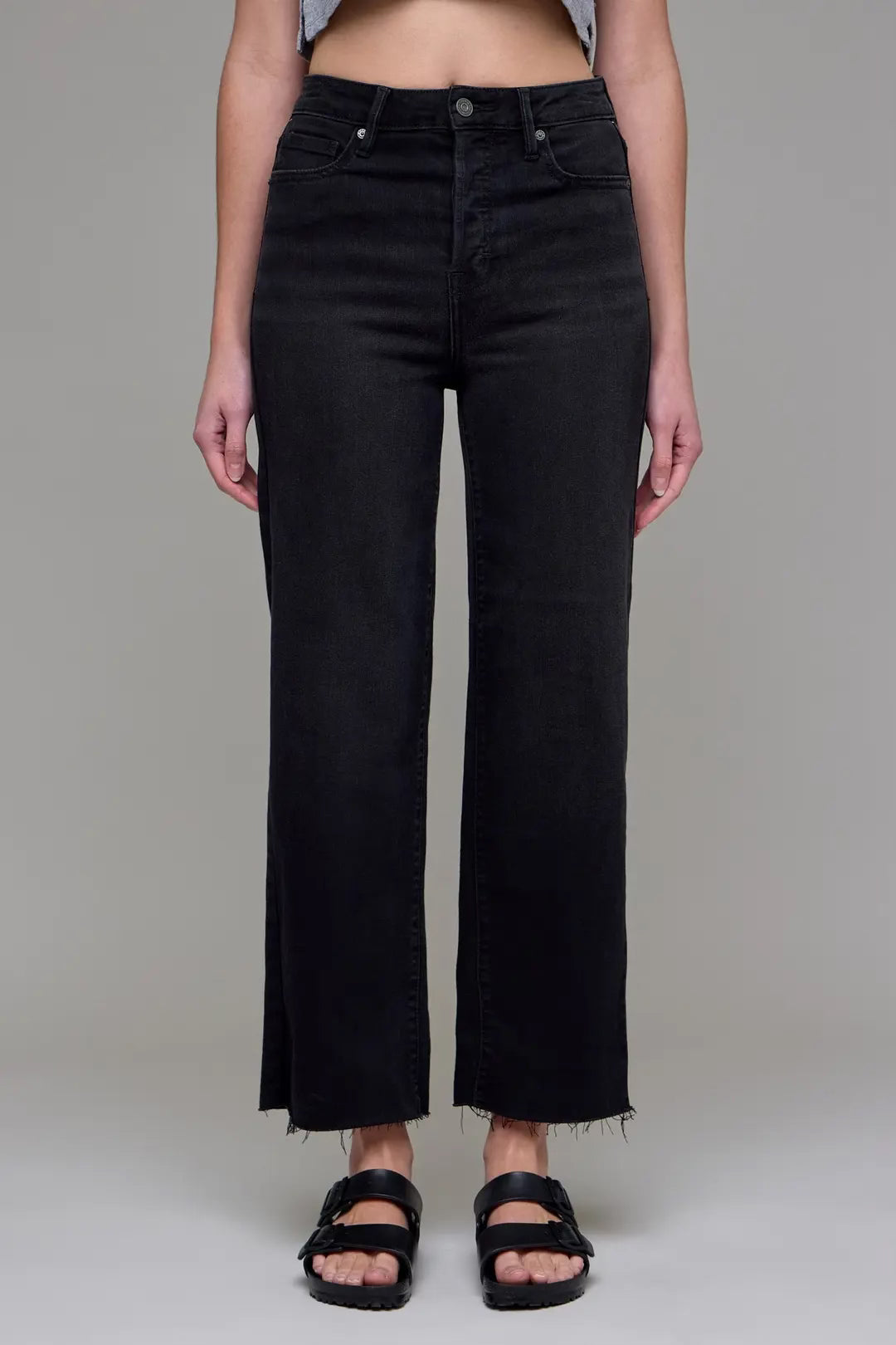 Tracey Black Straight 7/8 Denim